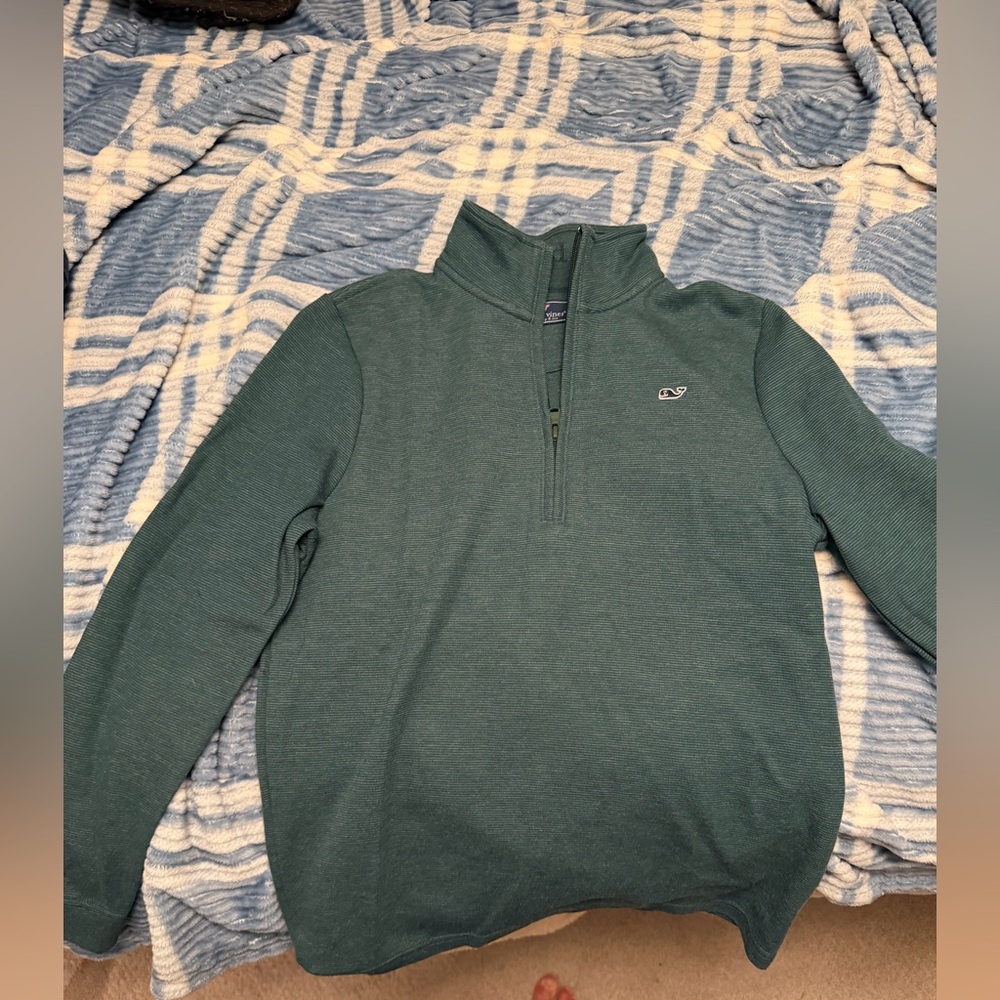 Vineyard Vines Forest Green Zip-Up Sweater